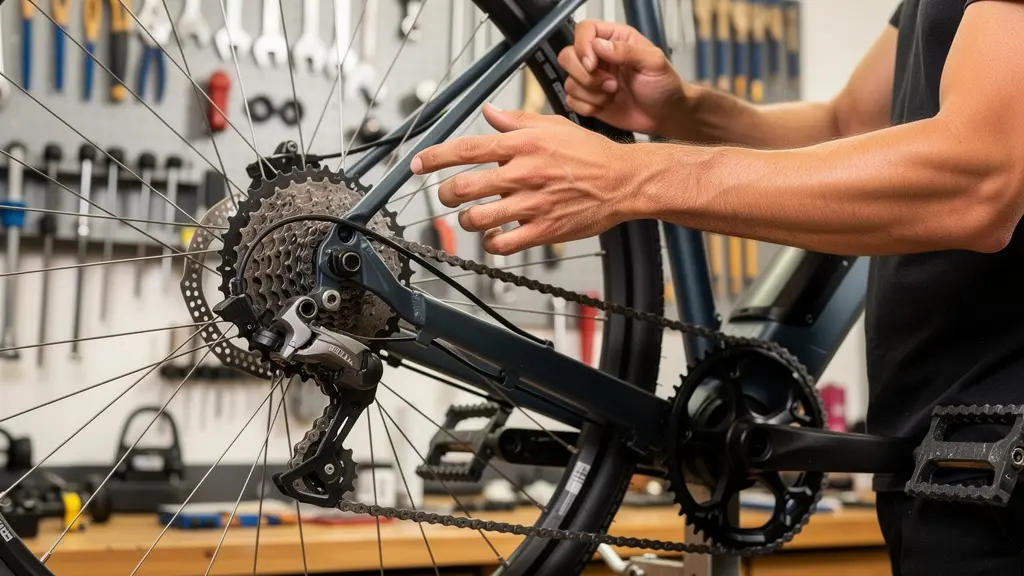 Révision vélo électrique sur pied d'atelier à Paris 05